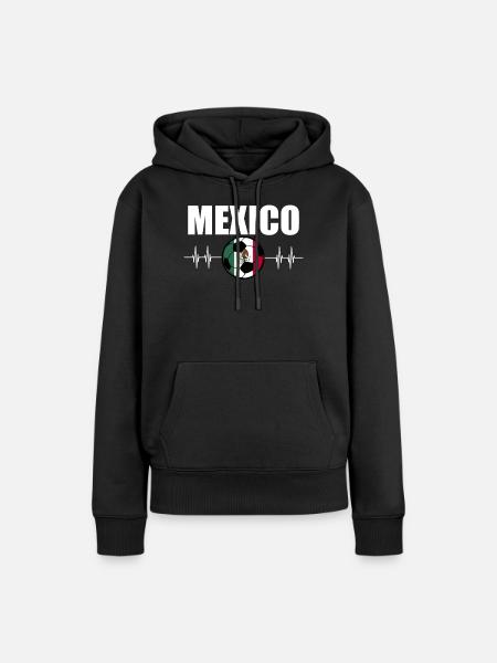 Mexiko Fußball - Frauen Premium Bio Hoodie - Schwarz