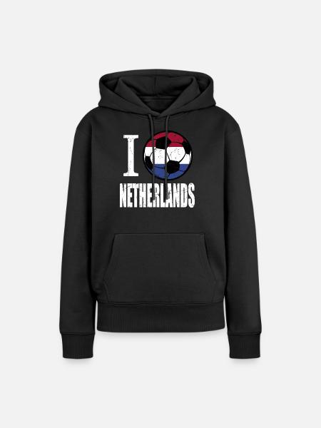 Niederlande Fußball - Frauen Premium Bio Hoodie - Schwarz