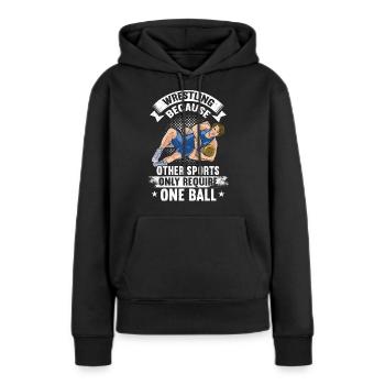 Lutte Lutte Lutteur Lutteur Cadeau de lutteur - Sweat à capuche Premium bio Femme - noir - Devant - Julia (174cm)