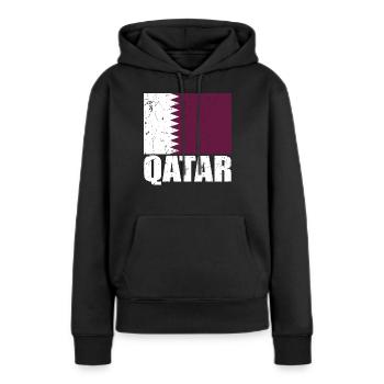 Drapeau du Qatar - Sweat à capuche Premium bio Femme - noir - Devant - Julia (174cm)