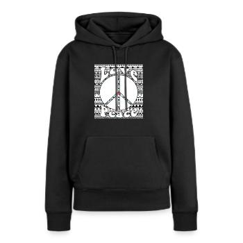 Hippie - Sweat à capuche Premium bio Femme - noir - Devant - Julia (174cm)