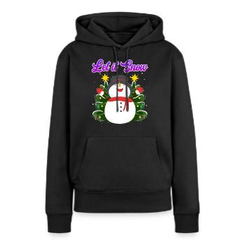 Let it Snow Snowman Noël - Sweat à capuche Premium bio Femme - noir - Devant - Julia (174cm)