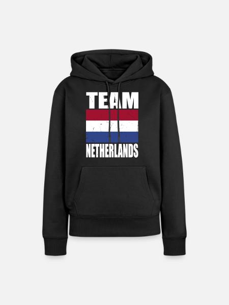 Team Niederlande Fußball - Frauen Premium Bio Hoodie - Schwarz