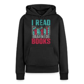 I Read Banned Books Bücher Bibliothek - Frauen Premium Bio Hoodie - Schwarz - Vorne - Julia (174cm)