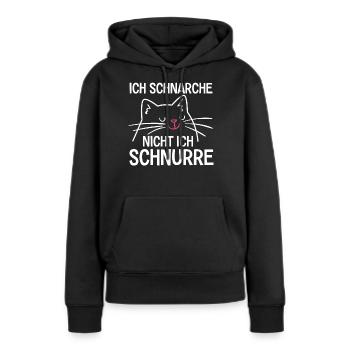Ich Schnarche Nicht Ich Schnurre - Frauen Premium Bio Hoodie - Schwarz - Vorne - Julia (174cm)