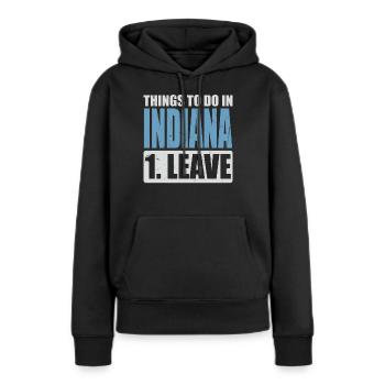Mème de l’Indiana - Sweat à capuche Premium bio Femme - noir - Devant - Julia (174cm)