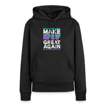 Hip-hop - Sweat à capuche Premium bio Femme - noir - Devant - Julia (174cm)