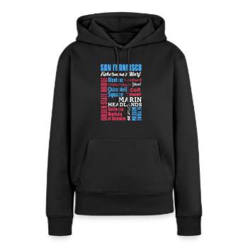 San Francisco - Sweat à capuche Premium bio Femme - noir - Devant - Julia (174cm)