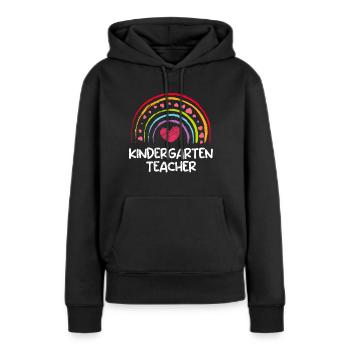 Maternelle Je suis enseignante de maternelle - Sweat à capuche Premium bio Femme - noir - Devant - Julia (174cm)