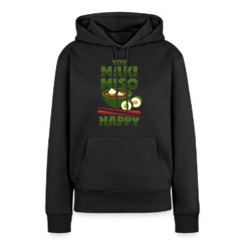 Maki & Miso - Japanisches Essen - Frauen Premium Bio Hoodie - Schwarz - Vorne - Julia (174cm)