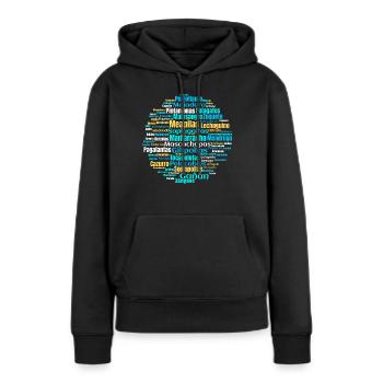 Beleidigungen im kastilischen Spanisch - Frauen Premium Bio Hoodie - Schwarz - Vorne - Julia (174cm)