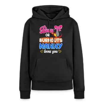 Boucle ou burnout love you childkinder - Sweat à capuche Premium bio Femme - noir - Devant - Julia (174cm)