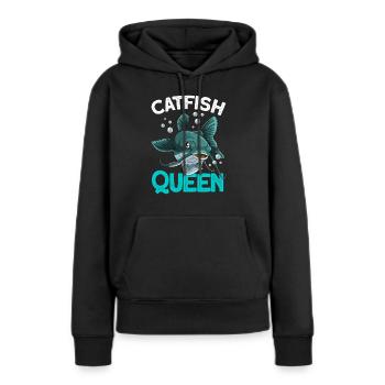 wels - Frauen Premium Bio Hoodie - Schwarz - Vorne - Julia (174cm)