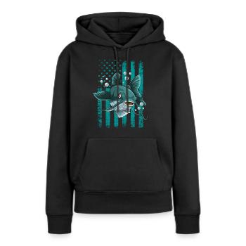 wels - Frauen Premium Bio Hoodie - Schwarz - Vorne - Julia (174cm)