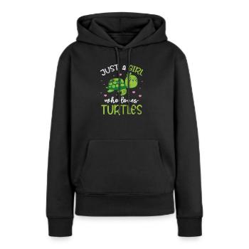 Tortue - Sweat à capuche Premium bio Femme - noir - Devant - Julia (174cm)