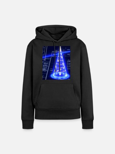 Weihnachten Weihnachtsbaum Schematic Blaupause - Frauen Premium Bio Hoodie - Schwarz
