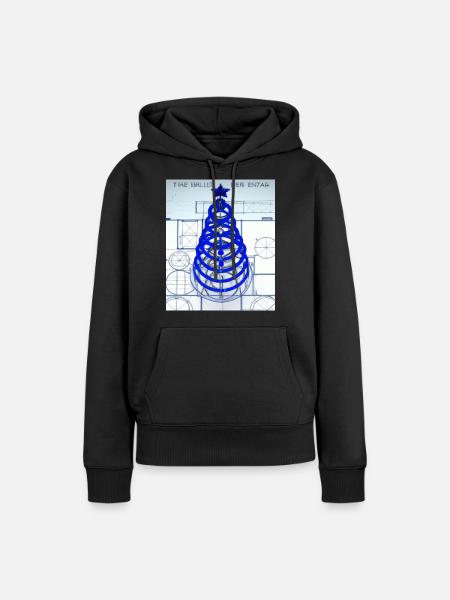 Weihnachten Weihnachtsbaum Schematic Blaupause - Frauen Premium Bio Hoodie - Schwarz