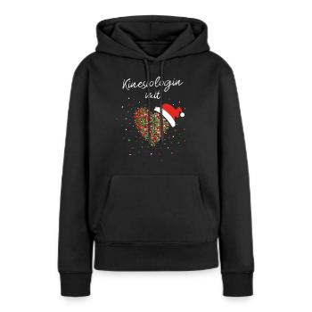 Kinesiologin mit Herz Kinesiologie Weihnachtsmütze - Frauen Premium Bio Hoodie - Schwarz - Vorne - Julia (174cm)
