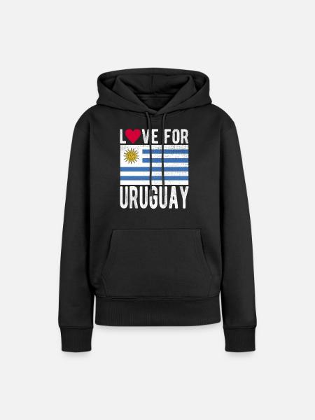 Uruguay Fahne - Frauen Premium Bio Hoodie - Schwarz