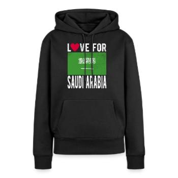 Saudi-arabien Fahne - Frauen Premium Bio Hoodie - Schwarz - Vorne - Julia (174cm)
