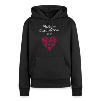 Medizincontrollerin mit Herz Verwaltung Management - Frauen Premium Bio Hoodie - Schwarz - Vorne - Julia (174cm)
