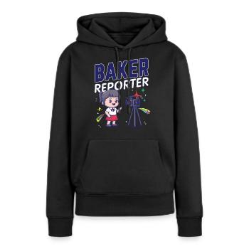 Baker Reporter Camera Microphone Girl Stars Quote - Women’s Premium Organic Hoodie - black - Front - Julia (174cm)