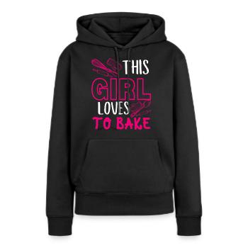 Dieses Mädchen Liebt Es, Küchen -Utensilien - Frauen Premium Bio Hoodie - Schwarz - Vorne - Julia (174cm)