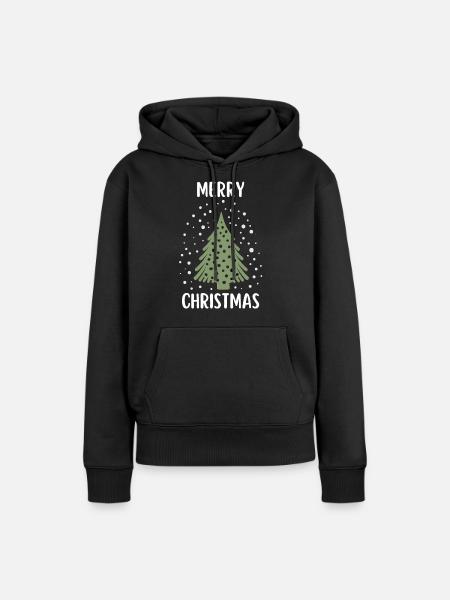 Merry Christmas Lustiges Weihnachtsshirt - Frauen Premium Bio Hoodie - Schwarz