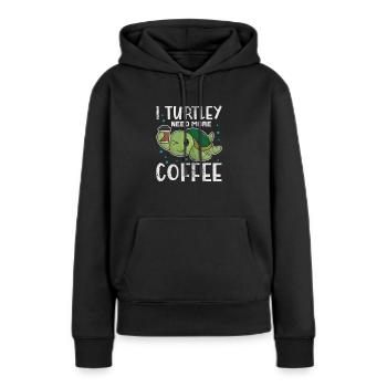 Tortue - Sweat à capuche Premium bio Femme - noir - Devant - Julia (174cm)