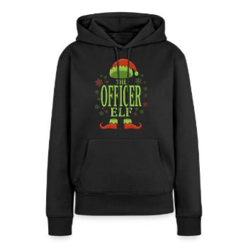 Offizier Weihnachtself - Frauen Premium Bio Hoodie - Schwarz - Vorne - Julia (174cm)