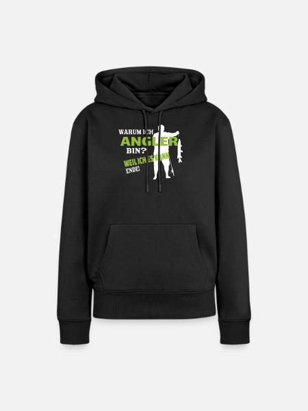 Angler Geschenkidee Hobby Angeln - Frauen Premium Bio Hoodie - Schwarz