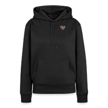 Soccer Player Heart Soccer Heart Soccer Player - Frauen Premium Bio Hoodie - Schwarz - Vorne - Julia (174cm)
