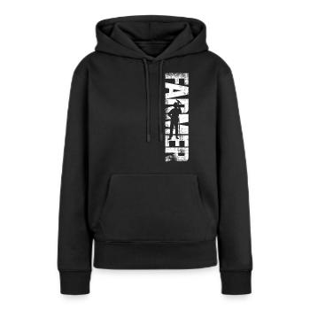 Farming Farmer Vintage Farmer - Frauen Premium Bio Hoodie - Schwarz - Vorne - Julia (174cm)
