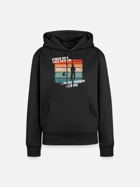 Angler Geschenkidee Hobby Angeln - Frauen Premium Bio Hoodie - Schwarz