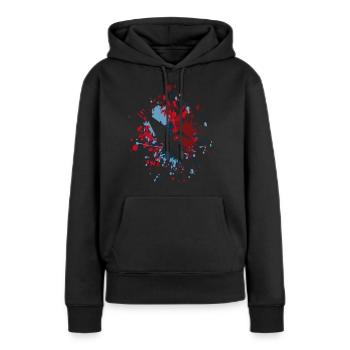 Éclaboussure de couleur de ptérodactyle - Sweat à capuche Premium bio Femme - noir - Devant - Julia (174cm)