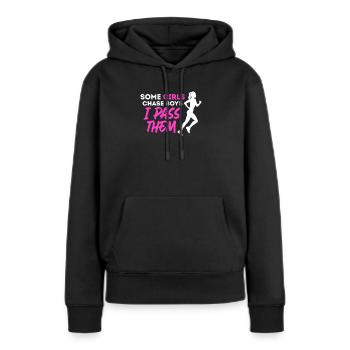 Courir - Sweat à capuche Premium bio Femme - noir - Devant - Julia (174cm)