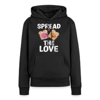 Répandez le sort d’amour avec de l’art cool - Sweat à capuche Premium bio Femme - noir - Devant - Julia (174cm)