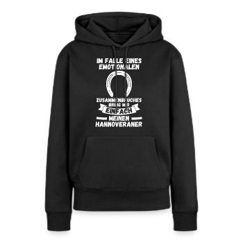 Pferd Reitsport Reiten Pferdesport Hannoveraner - Frauen Premium Bio Hoodie - Schwarz - Vorne - Julia (174cm)