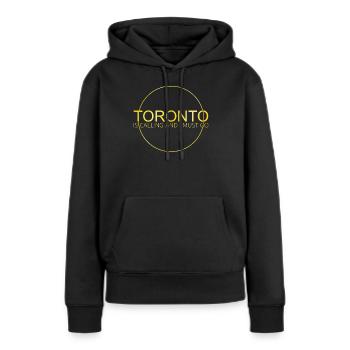 Citation de Toronto - Sweat à capuche Premium bio Femme - noir - Devant - Julia (174cm)