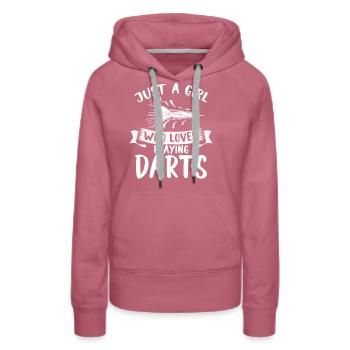 Juste une fille qui aime jouer au Darts Disc Club - Sweat à capuche Premium bio Femme - mauve - Devant - Isabella (175cm)