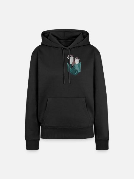 Otter In Tasche - Otter Kostüm Seeotter - Frauen Premium Bio Hoodie - Schwarz