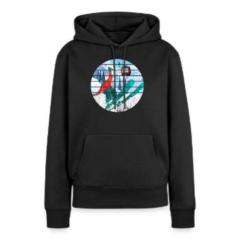 Domaine skiable ski skieurs d’hiver - Sweat à capuche Premium bio Femme - noir - Devant - Julia (174cm)