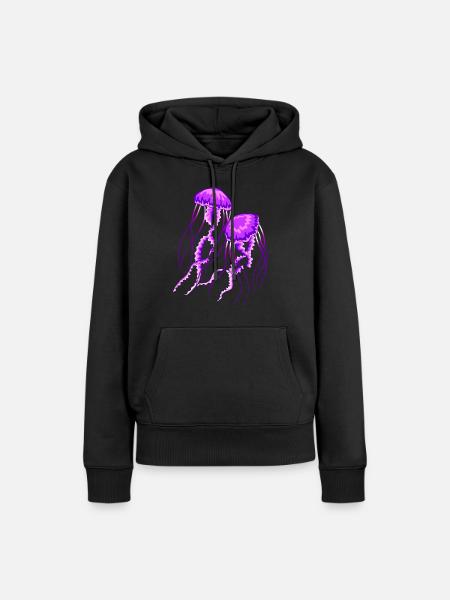 Qualle - Frauen Premium Bio Hoodie - Schwarz