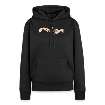 Équipe de fléchettes Association de fléchettes - Sweat à capuche Premium bio Femme - noir - Devant - Julia (174cm)