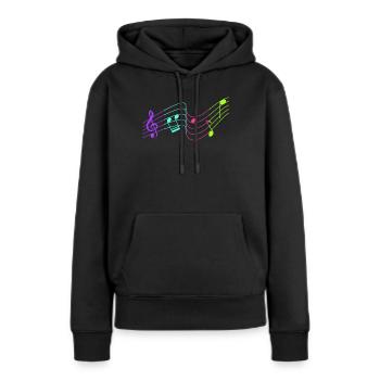 mélomane j'aime chanter de la musique - Sweat à capuche Premium bio Femme - noir - Devant - Julia (174cm)