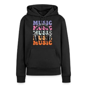 Musik Kopfhörer Disko Club DJ Festival - Frauen Premium Bio Hoodie - Schwarz - Vorne - Julia (174cm)