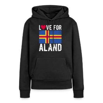 Aland Souvenir - Frauen Premium Bio Hoodie - Schwarz - Vorne - Julia (174cm)