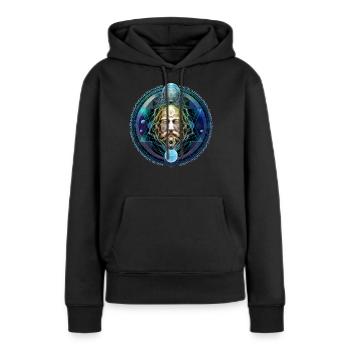 Entité Elfe Machine de Dimension Supérieure - Sweat à capuche Premium bio Femme - noir - Devant - Julia (174cm)