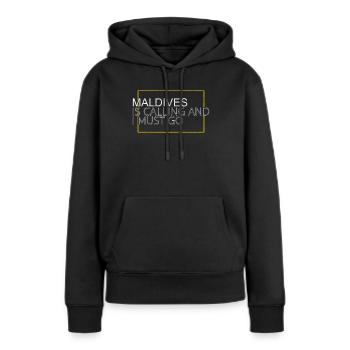 Maldives Dicton - Sweat à capuche Premium bio Femme - noir - Devant - Julia (174cm)