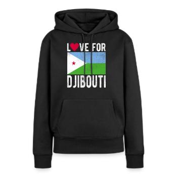 Djibouti Souvenir - Sweat à capuche Premium bio Femme - noir - Devant - Julia (174cm)
